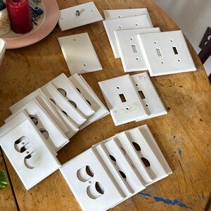 White Plastic Outlet & Switch Wall Plate Covers - Lot